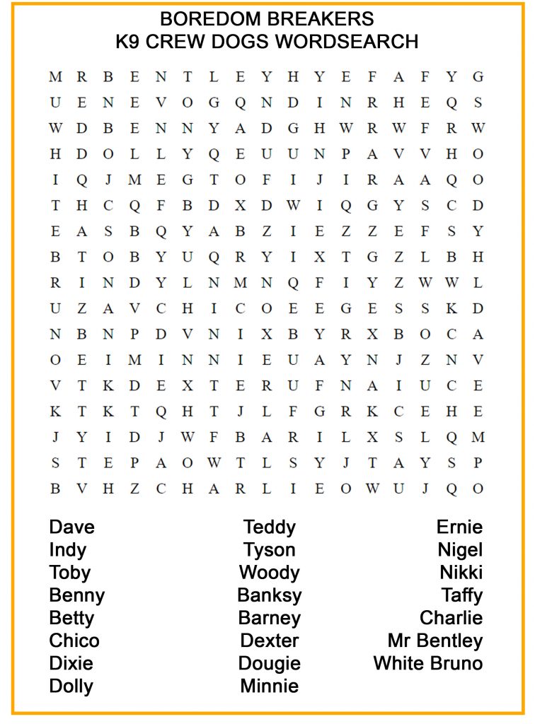 Just A Bit Of Fun Word Puzzles K9 Crusaders Dog Welfare